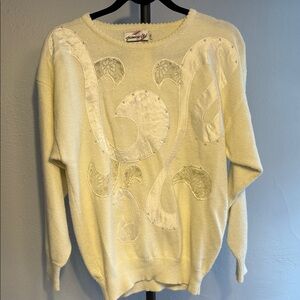 Hannah Cream Sweater with Swirl Design